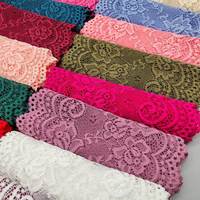 Meilleure vente transfrontalière en stock : Bordure en dentelle élastique au crochet en nylon-spandex de 15 cm de large, dentelle pressée