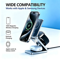 YONGTU YT10 2024 Nieuwe Hoge Kwaliteit Multifunctionele Universele Aluminium Legering 15W 3-in-1 Opvouwbare Magnetische Draadloze Oplaadstandaard