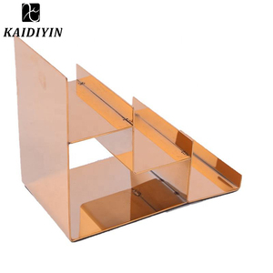 Hot-bán thép không gỉ nhiều lớp hiển thị đứng cho túi xách và ví đánh bóng kết thúc vàng cho cửa hàng Quầy - Product Image 5