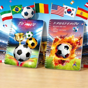 Carnet de notes A5 à spirale sur le thème <span class=keywords><strong>du</strong></span> football de la <span class=keywords><strong>Coupe</strong></span> <span class=keywords><strong>du</strong></span> <span class=keywords><strong>Monde</strong></span> 2026, 60 feuilles, motif dessin animé, pour étudiants - Product Image 2
