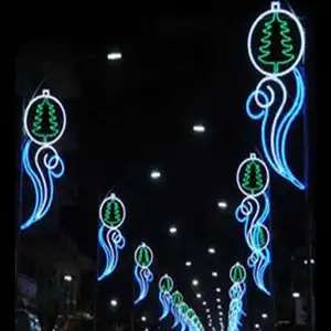 Outdoor Festival Lighting Christmas 2D Motif Light Commercial Decorations Pole Motif Led Street Light