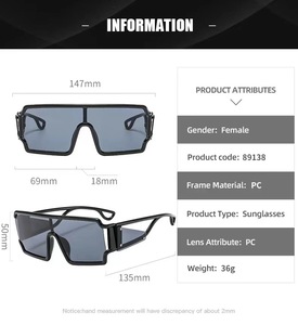 2024 Y2K Fashion Sunglasses Trendy Big <b>Frame</b> Square Men One Piece <b>Eyeglasses</b> UV400 - Product Image 2