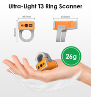 Escáner de Código de Barras de Anillo Manos Libres T3 2D, Lector de Códigos QR Inalámbrico para Dedo, CMOS IP65 Resistente, para Almacén