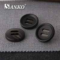 Boutons ronds en corne à 4 trous, plaqués écologiques de luxe SANKO, logo gravé personnalisé, dos plat pour vêtements pour femmes (fabriqué sur mesure)