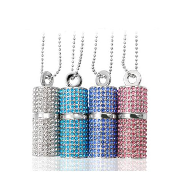 Wedding Gift USB Flash Drive 8GB 16GB 32GB 64GB 3.0 Diamond Jewelry Memory Stick 4GB 8GB 16GB Metal Pen Drive 2.0 with Necklace