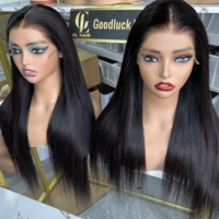 Perruques en cheveux humains Goodluck sans colle, pré-coupées, prêtes à porter, perruque SDD lisse comme un bâton, perruque frontale en dentelle HD 9x6 pour femmes