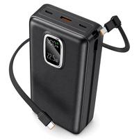Batterie externe haute capacité 40000 mAh avec écran LED, charge rapide 22,5 W Type C pour voyages, camping, extérieur et rechargement d'urgence de téléphone