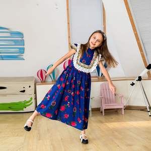 Abito Lungo Estivo Ricamato per Ragazze, Abbigliamento Arabo per Bambine di Dubai - Product Image 3