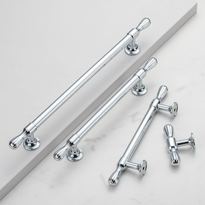 French Style Cabinet Bar <b>Handles</b> Chrome Plated Zinc Alloy Durable For Drawer Door Kitchen Bathroom Furniture - Product Image 1