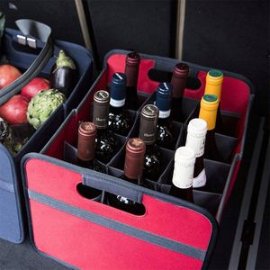 Multifunctional Nylon Zipper Car-Mounted Wine Storage Box & Foldable Trunk Bag 12/9/6/4/2 Bottle Capacity - Product Image 1