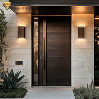 Porte d'entrée pivotante moderne en aluminium, système de sécurité extérieur de luxe isolé en acier inoxydable, prix d'usine, vente chaude