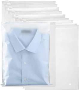 Vente en gros de sacs d'emballage à fermeture éclair en plastique givré EVA avec curseur de fermeture éclair pour vêtements - Product Image 1