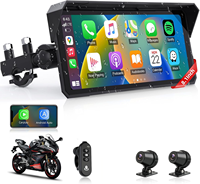 Écran tactile IPS 8 pouces 2CH 2K pour moto avec Carplay, TPMS, Carplay sans fil et Android Auto, étanche IP67, GPS