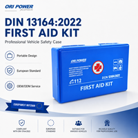 Trousse de premiers soins portable en plastique rigide, norme européenne DIN 13164, pour véhicule, kit médical d'urgence pour voiture