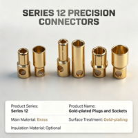 Conector Banana Universal Chapado en Oro (0.8/2/3/3.5/4/5.5/6/8mm) Macho/Hembra, Pines de Prueba para Lámparas |   Conector de Alta Conductividad