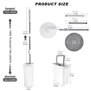 Masthome Vadrouilles rotatives auto-nettoyantes détachables de haute qualité <span class=keywords><strong>nettoyage</strong></span> 360 vadrouille plate avec seau - Product Image 3