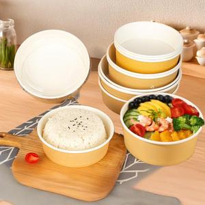 Saladier jetable personnalisé imprimé à emporter 20oz 25oz 32oz 37oz 43oz 44oz en papier kraft à base d'eau enduit PLA - Product Image 6