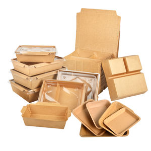 กล่องอาหารกลางวันแบบแบ่งช่องสำหรับใส่อาหารกล่องใส่อาหารกล่องกระดาษเบนโตะแบบใช้แล้วทิ้งขนาด2 3 4 5ช่องสำหรับห่ออาหารจานด่วน - Product Image 3