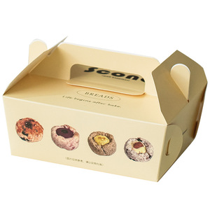 Biểu tượng tùy chỉnh in Kraft Giấy gấp hộp bánh với xử lý | Takeaway cupcake bao bì hộp với chèn - Product Image 6