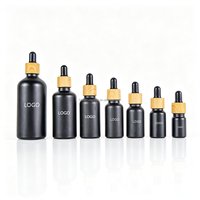 Flacon en verre cosmétique pour huile essentielle, soin de la peau, emballage personnalisé de luxe, noir mat, avec compte-gouttes, 5 ml, 10 ml, 15 ml, 20 ml, 30 ml, 50 ml, 100 ml