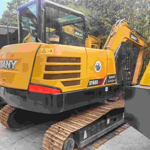 รถขุด SANY SY60C Pro ขนาด 6 ตัน ระบบไฮดรอลิก ติดตั้งบนแทร็ก อุปกรณ์ก่อสร้าง รุ่นปี 2022 ความจุบุ้งกี๋ 0.8 ลูกบาศก์เมตร สีเหลือง - Product Image 1