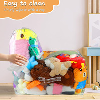 Housse de pouf en forme d'animal en peluche transparente, grande, pouf rembourré, PVC créatif, rangement en peluche, organisation des animaux en peluche et des jouets