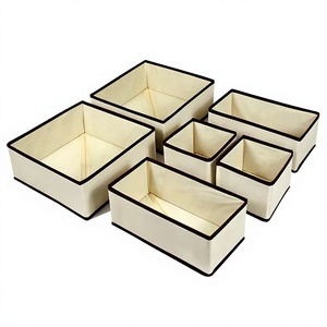 Premium Modern Non-Woven Foldable <b>Drawer</b> Organizer Dresser Dividers Non-Toxic Recyclable Fabric <b>Storage</b> Bins for Bedroom Home - Product Image 5