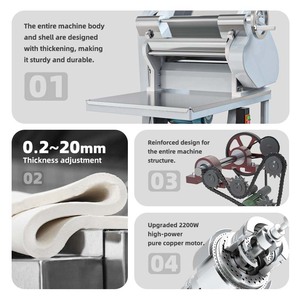 <span class=keywords><strong>Laminoir</strong></span> <span class=keywords><strong>à</strong></span> pâte Rollmatic de différentes capacités, <span class=keywords><strong>laminoir</strong></span> <span class=keywords><strong>à</strong></span> pâte en acier inoxydable pour comptoir - Product Image 2