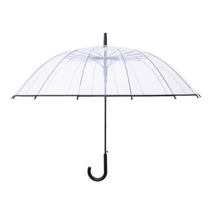 <span class=keywords><strong>Parapluie</strong></span> transparent épaissi, renforcé, résistant au vent, à long manche, semi-automatique, 16 baleines, sur mesure, couleur unie - Product Image 5