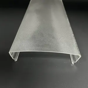 Ming-pantalla de plástico de extrusión acrílica transparente, cubierta de luz LED, defusor de luz en relieve