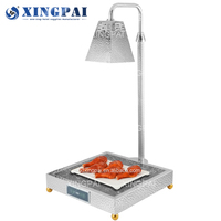 XINGPAI Hôtel Restauration Équipement Élégant Argent Réchauffeur De Nourriture Lampe Électrique En Acier Inoxydable Chaleur Lampes Pour La Nourriture