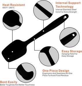 Ensemble de spatules en silicone de qualité supérieure, petit format, essentiel pour la cuisine, 5 pièces, résistantes à la chaleur, antiadhésives, flexibles, lavables au lave-vaisselle - Product Image 4