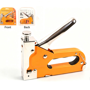 Manual Metal Nail Stapler &amp; Gun With Non-slip Handle Three-way Code U-shaped T Head Electroplated for DIY Woodworking Carpentry - Product Image 3