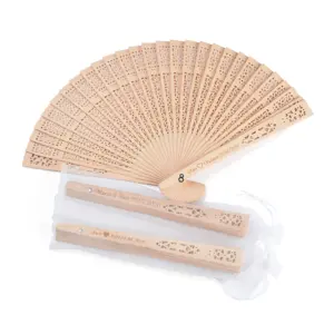 Personalized Engraved Wood Folding Hand Fan Wedding Personality Fans Birthday Customized Baby Party Decor Gifts For Guest