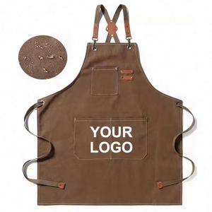 Hot Sale Customized Adult Denim Cross Back Barista Blue <b>Kitchen</b> Cooking <b>Aprons</b> With <b>Apron</b> Custom logo - Product Image 3