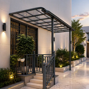 Auvent en alliage d'aluminium durable avec toiture en polycarbonate <span class=keywords><strong>pour</strong></span> usage extérieur, portes, fenêtres, patios, abris contre la pluie, villa, terrasse - Product Image 2