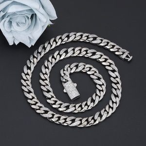 JXX Joyería Hip Hop al por Mayor, Collar de Cadena Cubana Plateada para Hombre, Estilo Clásico, Material Principal Latón - Product Image 5