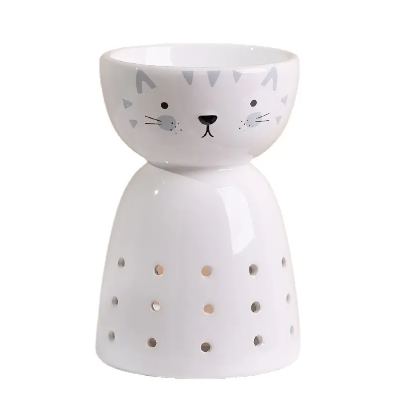 طاولة علاج بالروائح الفخارية ديكور لطيف تصميم القط مخصص سيراميك