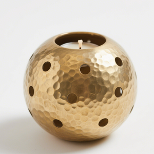 Porte-bougie rond personnalisé de haute qualité en cuivre, options multi-matériaux - Product Image 1