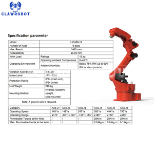 Robot articulé CLAWROBOT 6 axes, 12 kg, servo-électrique, pour l'automatisation industrielle, l'assistance robotique, l'assemblage et la manutention - Product Image 2