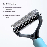 Brosse démêlante pour animaux de compagnie, poignée ergonomique antidérapante, outil de toilettage pour chiens et chats à poils longs ou courts