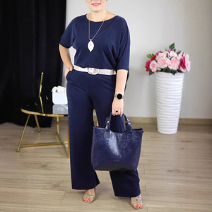 Conjunto de 3 Piezas de Moda para Mujer: Top de Manga Larga con Cuello Redondo de Color Sólido, Abrigo Largo y Pantalones Cómodos - Product Image 3