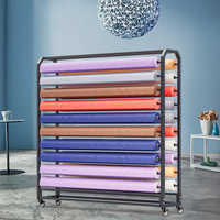 Présentoir textile mobile simple face Support de supermarché pour rangement de nappes Support de présentation en tissu pour cartes de couleur