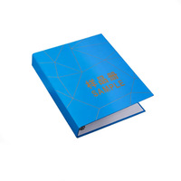 Carpeta de anillas personalizada de 3 o 4 orificios, carpetas de cartón coloridas, carpetas de muestras de tela para tarjetas de colores.