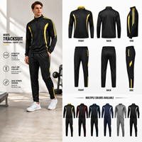 Ensemble de sport extensible à demi-zip, col montant, rayé, coupe ajustée, fuselé, en polyester, manches longues, anti-humidité, pour entraînement fitness