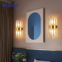Lampu Dinding LED Modern untuk Interior, Bahan Aluminium Akrilik, Lampu Hias untuk Kamar Tidur, Hotel, Koridor, Tangga