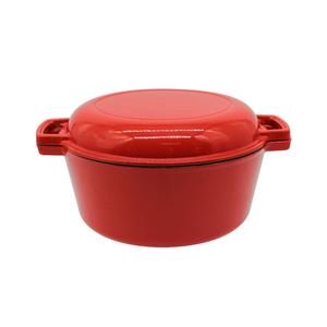 Ensemble de Cuisson Multifonctionnel 5 Pintes <span class=keywords><strong>en</strong></span> <span class=keywords><strong>Fonte</strong></span> Émaillée Antiadhésive <span class=keywords><strong>Personnalisable</strong></span>, <span class=keywords><strong>Cocotte</strong></span> et Poêle <span class=keywords><strong>en</strong></span> Métal, Bleu/Rouge - Product Image 3