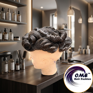 Sistema Capilar Monofilamento OME para Hombre, Cabello Humano Indio No Remy, Base Mono Transparente, Mezcla Negra, Cabello Largo, Sin Pegamento - Product Image 2