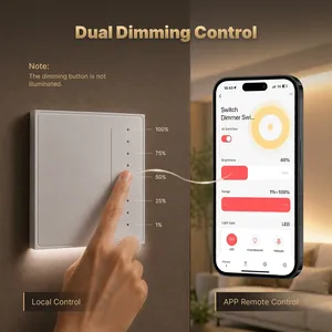 Interrupteur intelligent à variateur de lumière série Star Feather WiFi/Zigbee MOES, réglage de la luminosité, contrôle à distance par application, commande vocale Alexa Google Home - Product Image 3