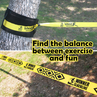 Çocuklar ve Yetişkinler için 50FT Uzun Polyester Slackline Seti, Kilitli Kayışlarla